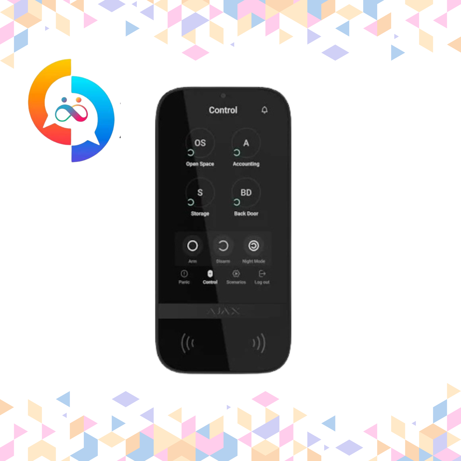 Ajax Keypad Touchscreen DESFire & BLE Technologies